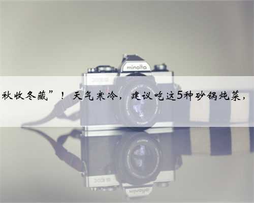 俗话说“秋收冬藏”！天气寒冷，建议吃这5种砂锅炖菜，暖身暖胃