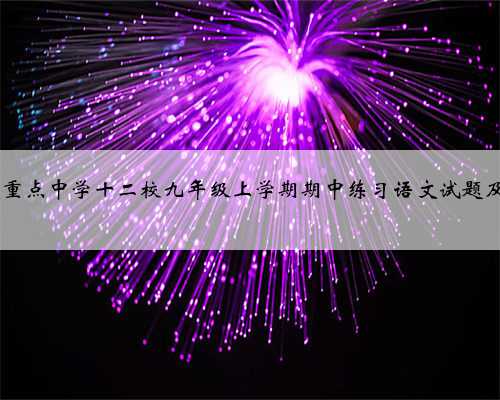 2022重庆重点中学十二校九年级上学期期中练习语文试题及答案试卷