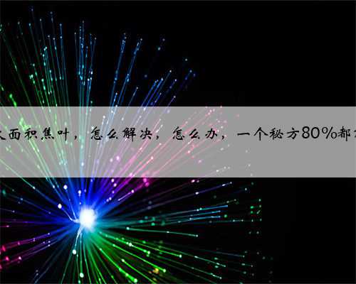 花生大面积焦叶，怎么解决，怎么办，一个秘方80%都解决...