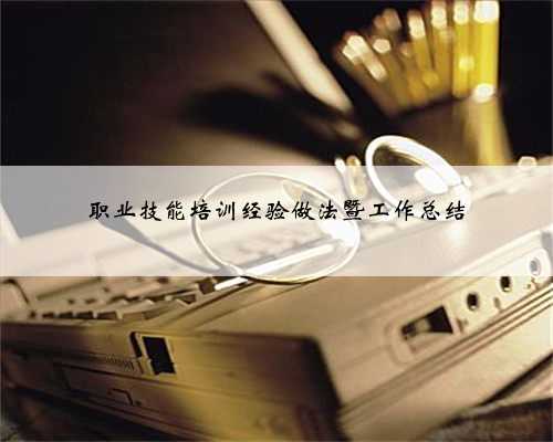 职业技能培训经验做法暨工作总结