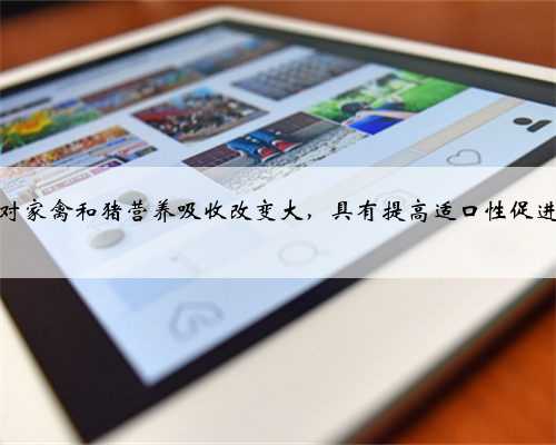 发酵豆粕对家禽和猪营养吸收改变大，具有提高适口性促进动物健康